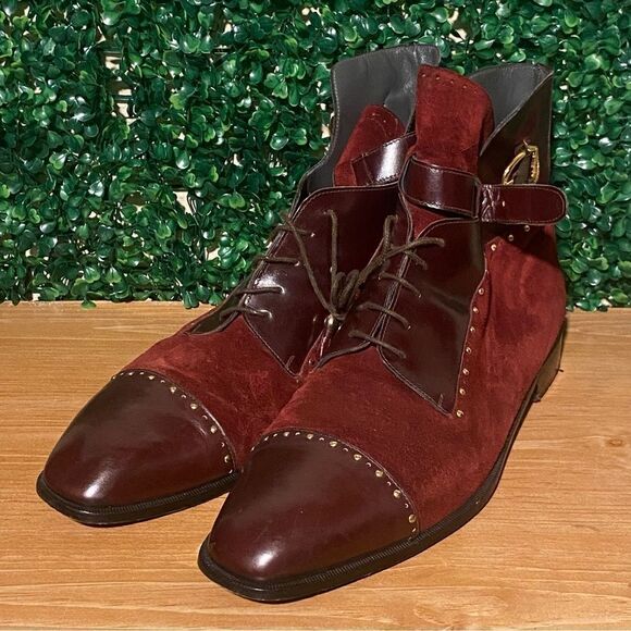 Stylish Burgundy Leather Men\'s Boots